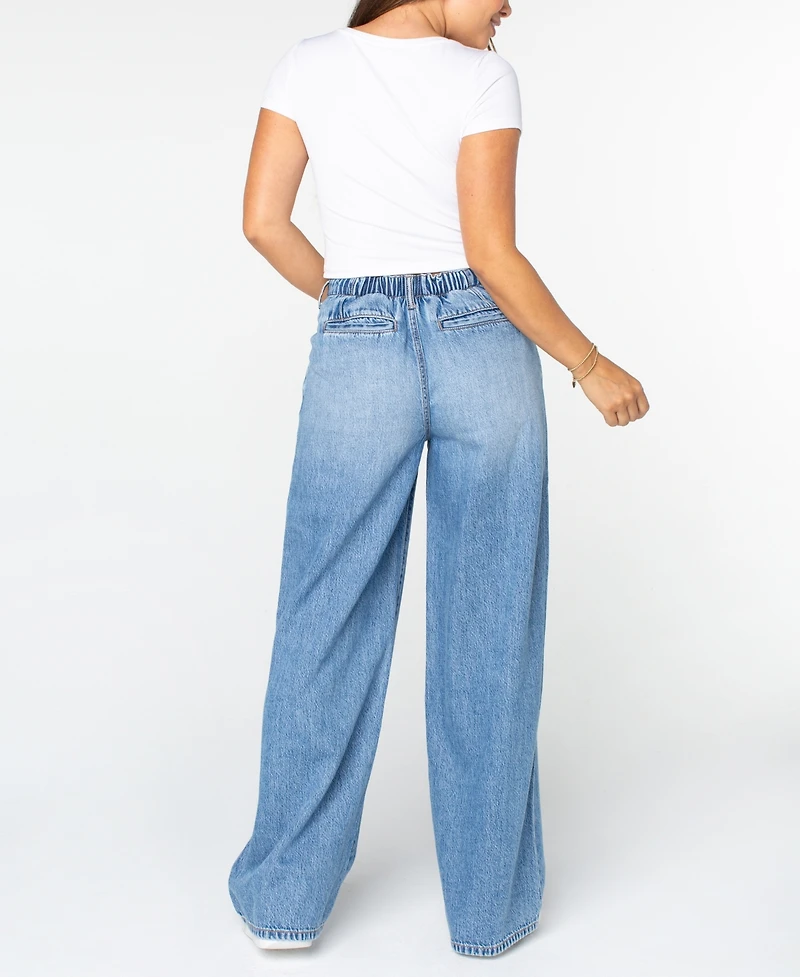 Celebrity Pink Juniors' Drawstring-Waist Wide-Leg Jeans