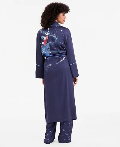 Disney | Macy's Women's Sorcerer's Apprentice Mickey Long-Sleeve Satin Wrap Robe, Exclusive
