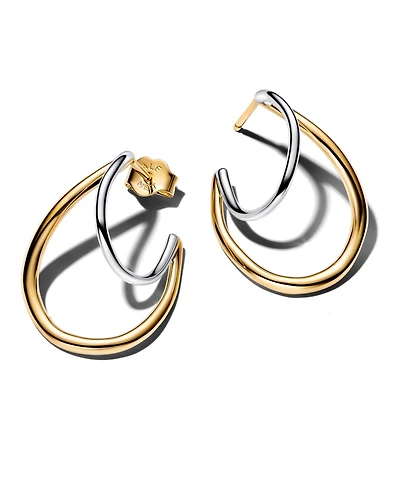 Pandora Two-Tone Double Hoop Earrings