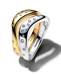 Pandora Two-Tone Stacking Rings
