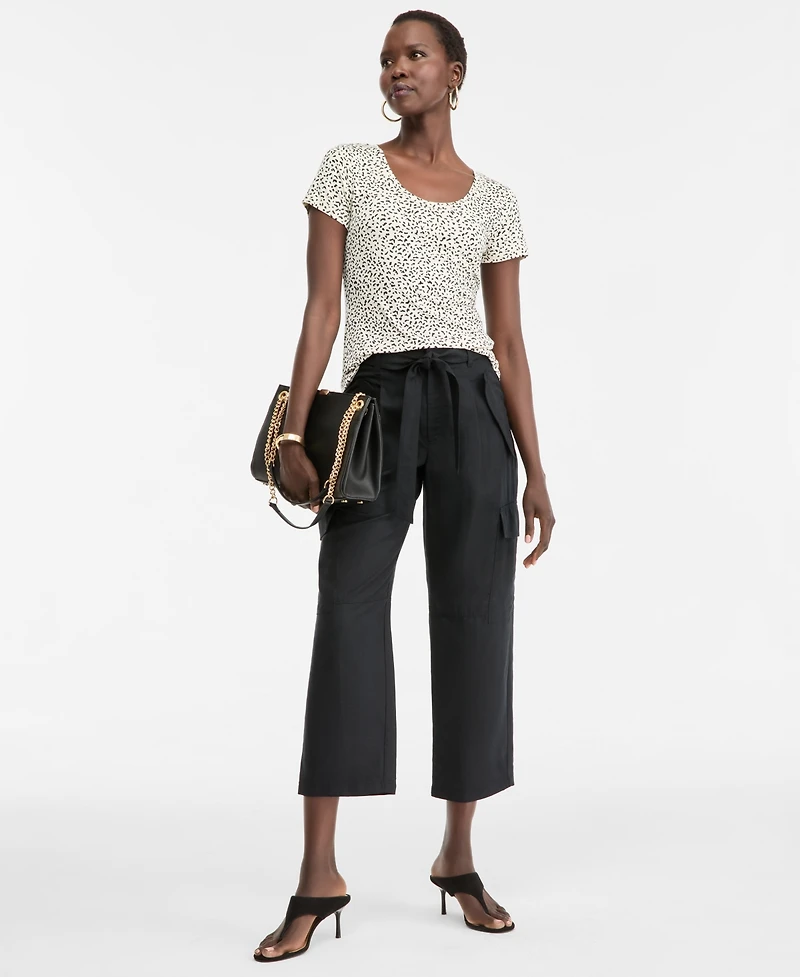 I.n.c. International Concepts Women's Printed Scoop-Neck T-Shirt, Macy's Exclusive