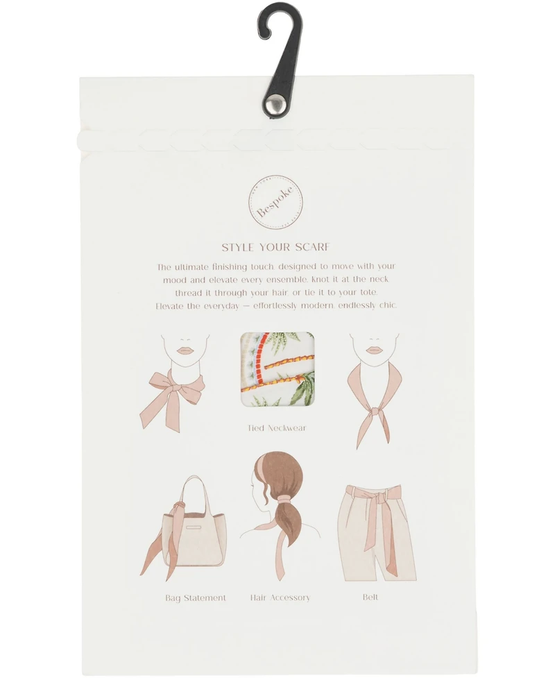 Bespoke Fashion Palm-Print Ribbon Scarf