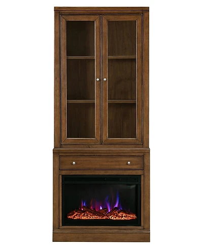 Amren 32" Wood Fireplace Base with Drawer and 2-Door Hutch