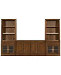 Amren 85" 4 Door Console And 2 Base With Drawer Open Hutch