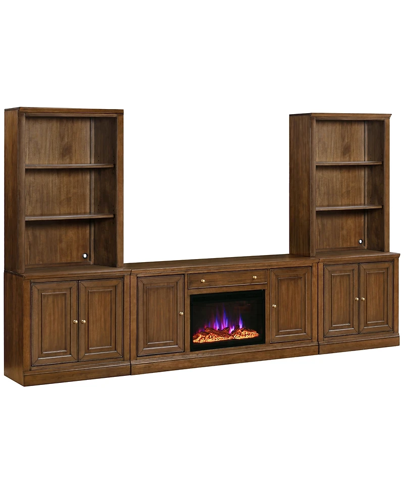 Amren 65" 2 Door Console With Fireplace and Open Hutches