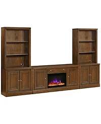 Amren 65" 2 Door Console With Fireplace and Open Hutches