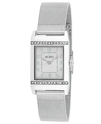 Bcbg Women's Quartz Rectangle Silver Stainless Steel Watch 23mm