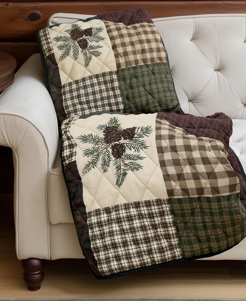 Your Lifestyle Pine Panels Reversible Throw, 50" x 60"