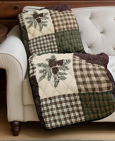 Your Lifestyle Pine Panels Reversible Throw, 50" x 60"