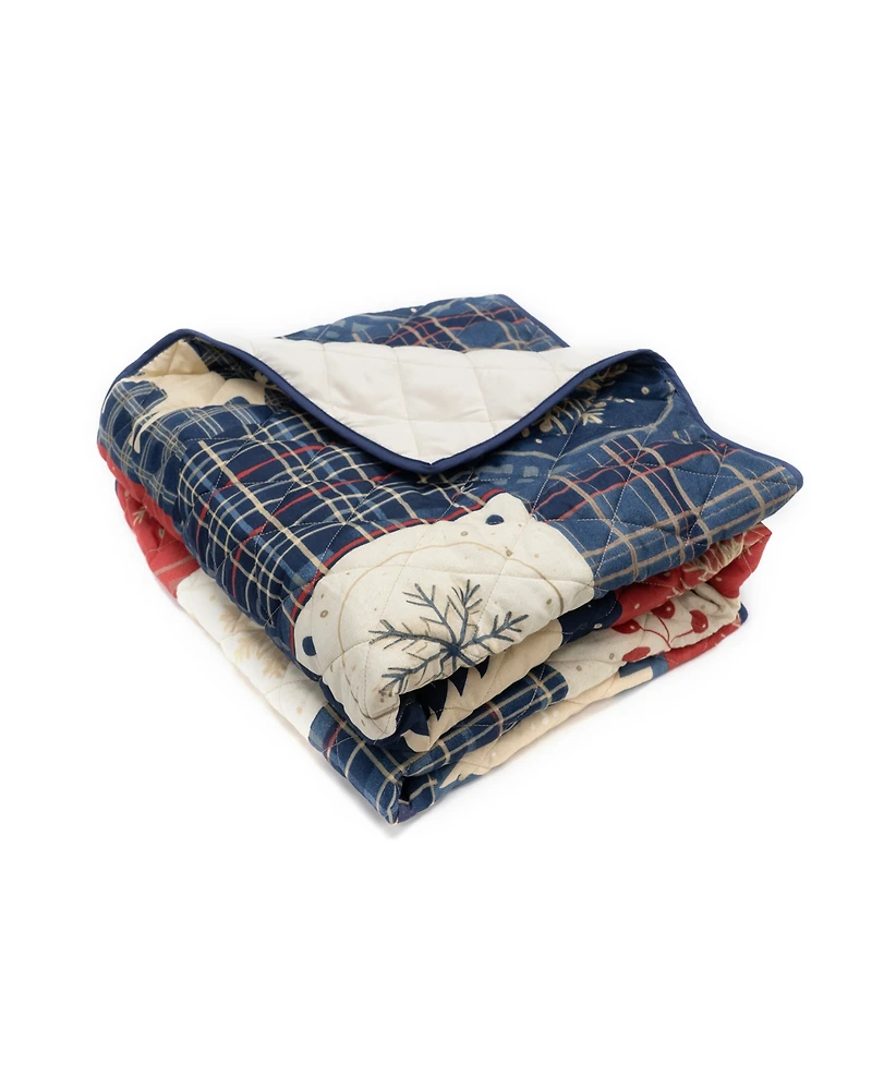 Your Lifestyle Noel Patch Reversible Throw, 50" x 60"