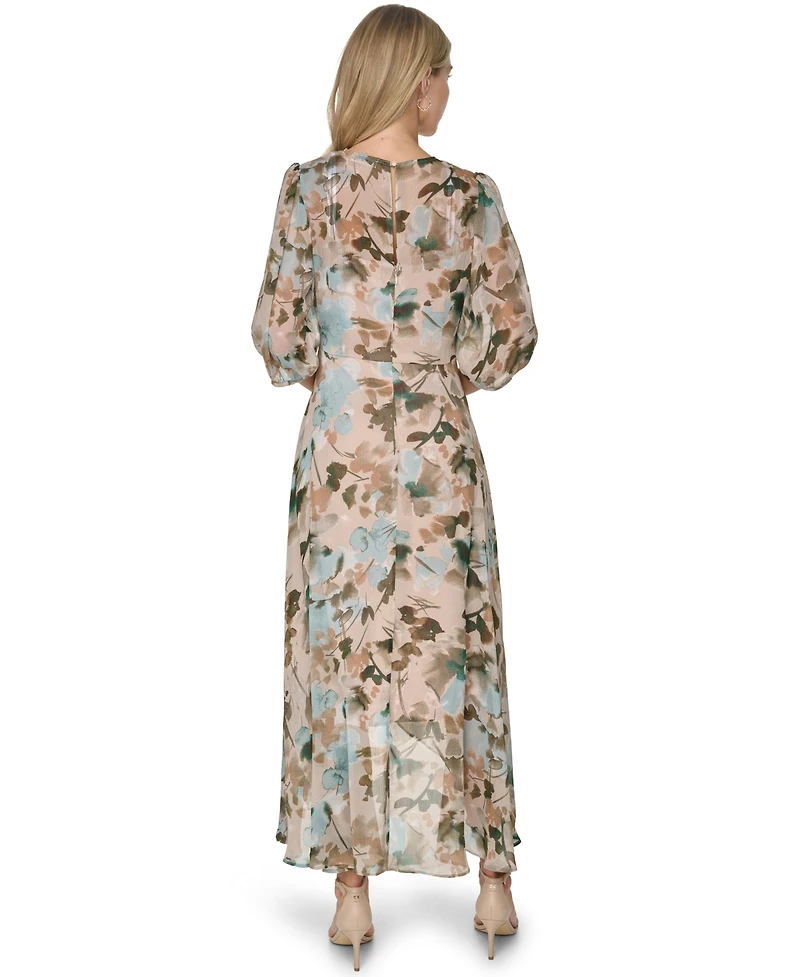 Calvin Klein Women's V-Neck High-Low Dress
