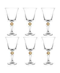 Classic Touch Diamond Motif Liquor Glasses, Set of 6