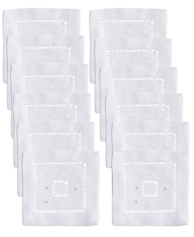 Saro Lifestyle Classic Hemstitch Cocktail Napkins, Set of 12