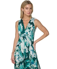 Calvin Klein Petite Twist Front Printed Midi Dress