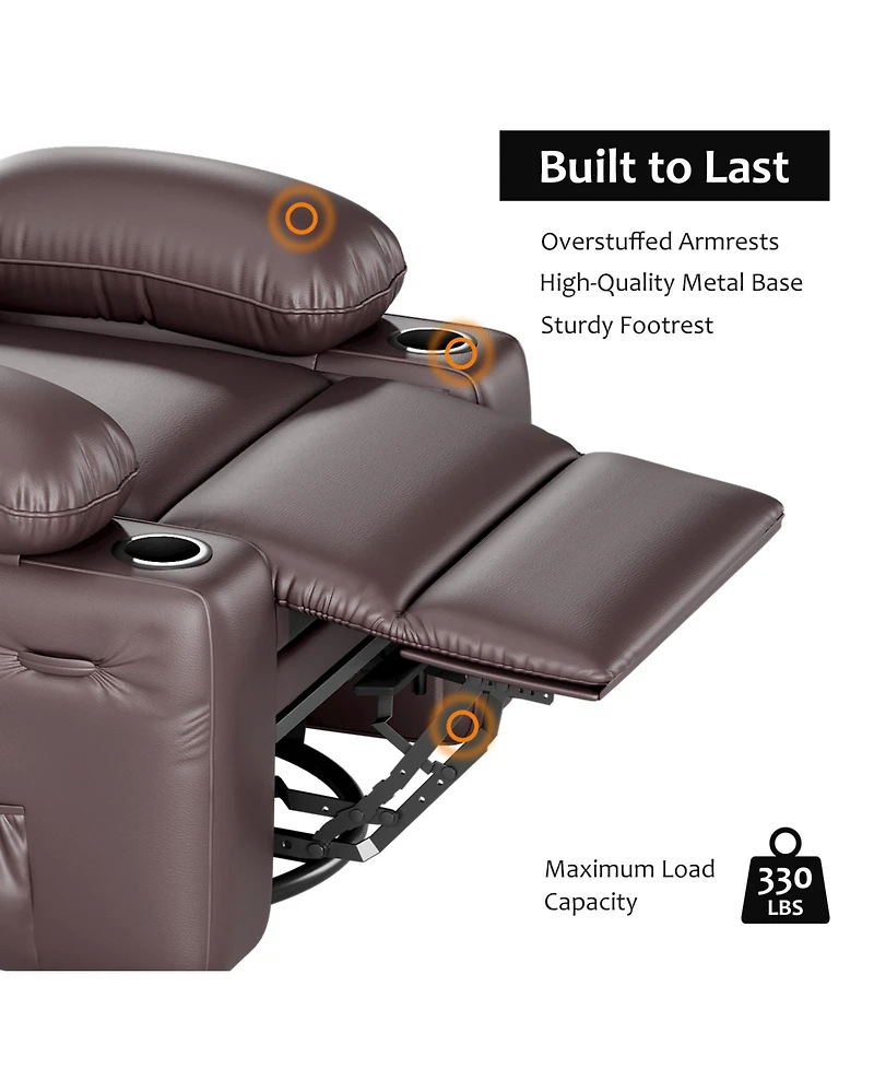 gaomon Massage Recliner Sofa Chair, Lounge Recliner with Heat and Massage for Living Room, Bedroom, and Nursery