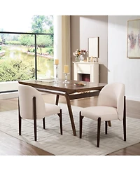 Boyel Living Wooden Dining Chairs Set of 2 Modern Fabric Upholstered Room Chair