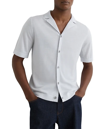 Reiss Men's Grafton Cuban Merino Wool Shirt