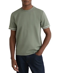 Reiss Men's Piped-Trim Textured T-Shirt