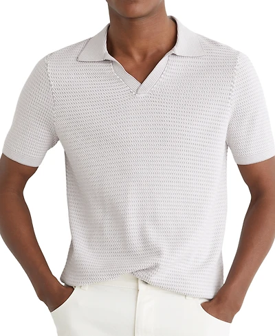 Reiss Men's Reury Open Collar Textured Polo Shirt