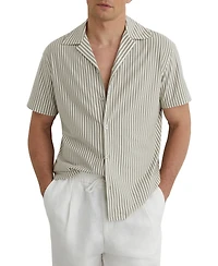 Reiss Men's Aurelia Stripe Cuban Shirt