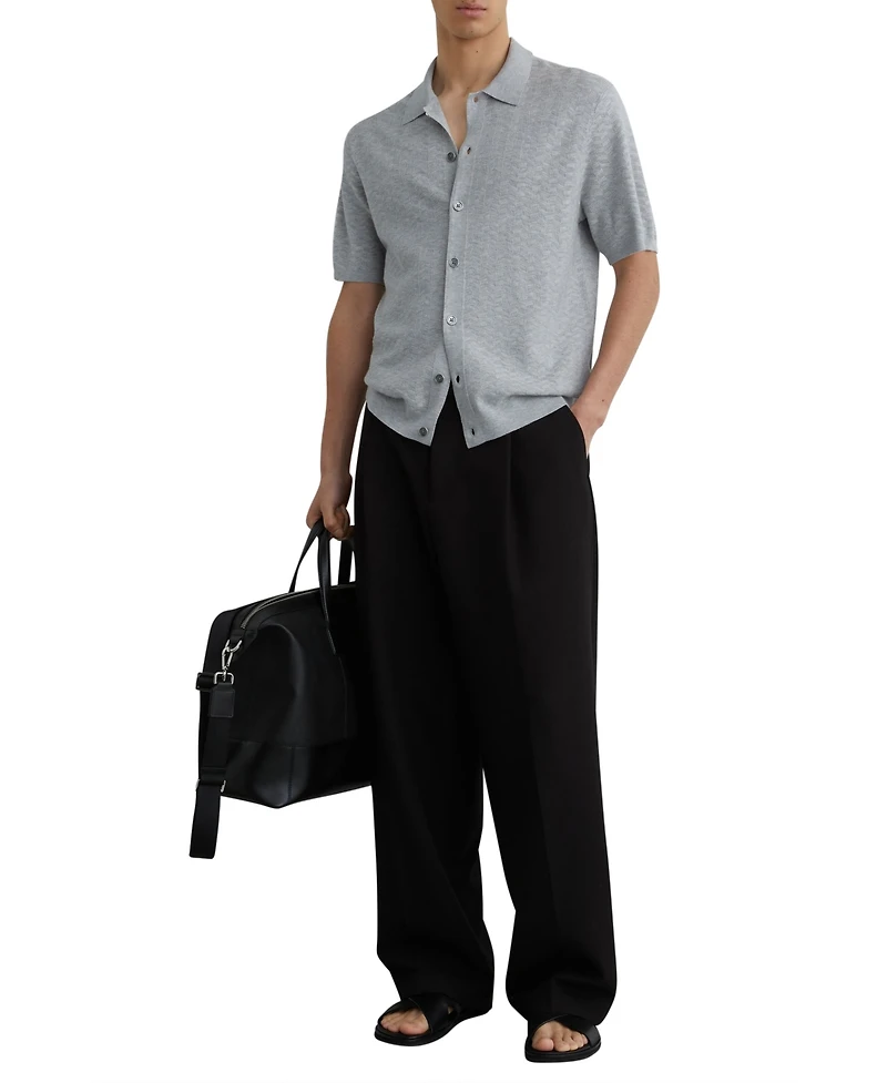 Reiss Men's Phoenix Button Through Textured Shirt