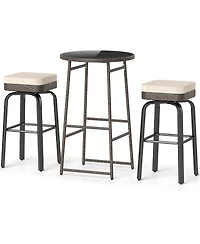 Slickblue 3-Piece Outdoor Swivel Bar Set with Table and 2 Chairs