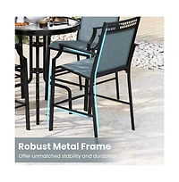 Boyel Living Outdoor Counter Stools Set of 2 Heavy-Duty Barstools with Footrest and Armrests