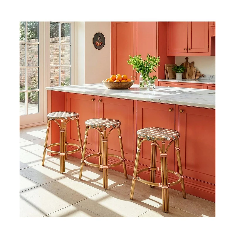 Butler Specialty Ballito 24 in. Seat Height Oval Rattan Counter Stool