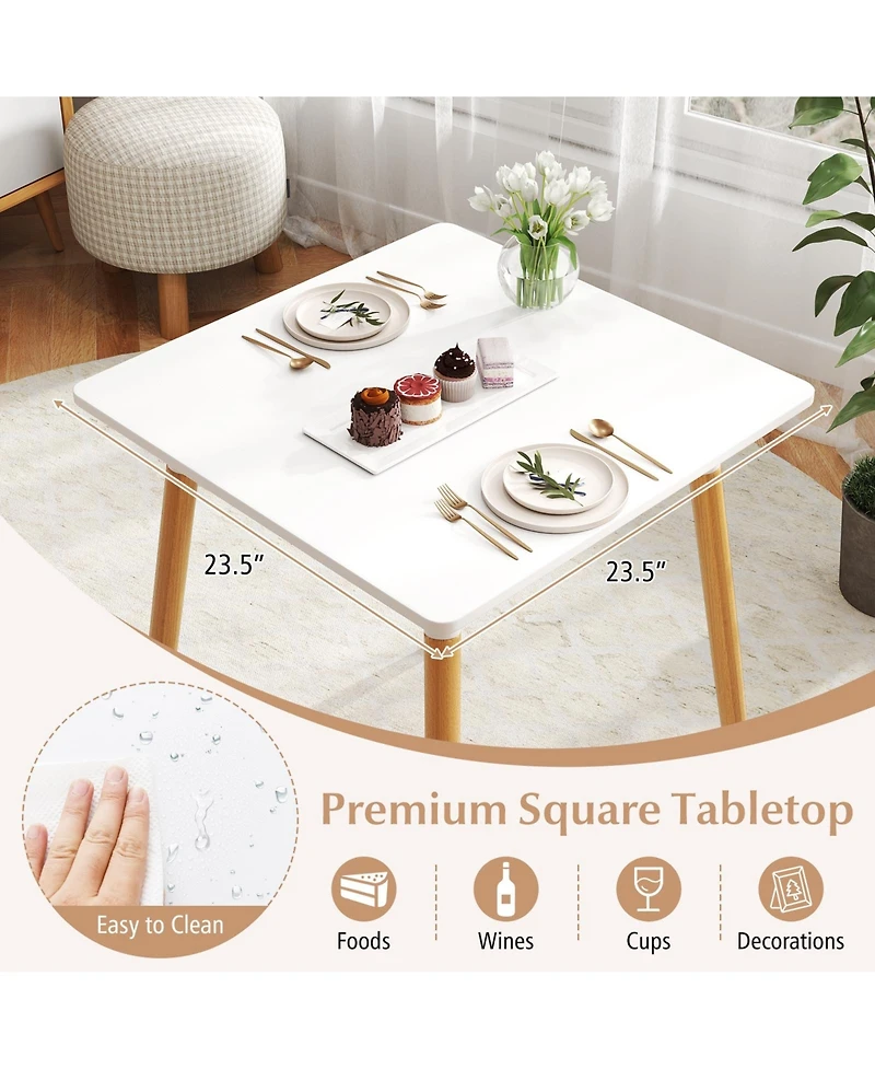 Slickblue Square Kitchen Dining Table with Adjustable Leveling Foot Pads