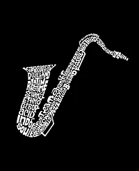 La Pop Art Men's Saxophone Music Word Graphic Tank Top