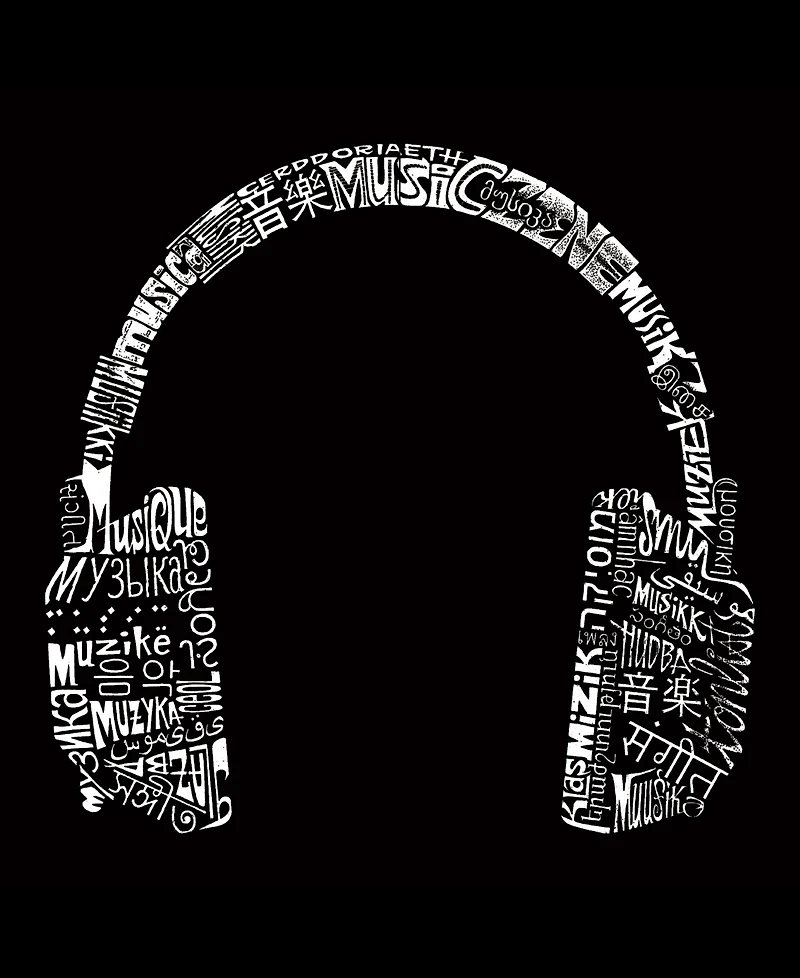 La Pop Art Men's Headphones Arch Word Graphic Tank Top