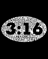 La Pop Art Men's 3:16 Oval Typography Word Graphic Tank Top