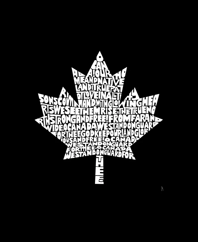 La Pop Art Men's Canada Maple Leaf Typography Graphic Tank Top
