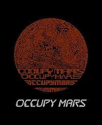 La Pop Art Men's Occupy Mars Typography Planet Graphic Tank Top