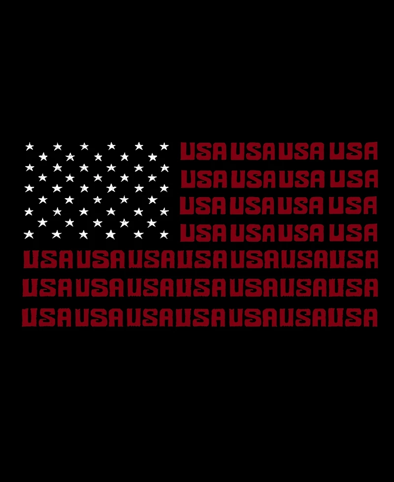 La Pop Art Men's Usa Flag Typography Patriotic Graphic Tank Top