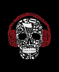 La Pop Art Men's Skull with Headphones Music Word Graphic Tank Top