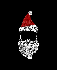 La Pop Art Men's Santa Beard Hat Christmas Word Graphic Tank Top