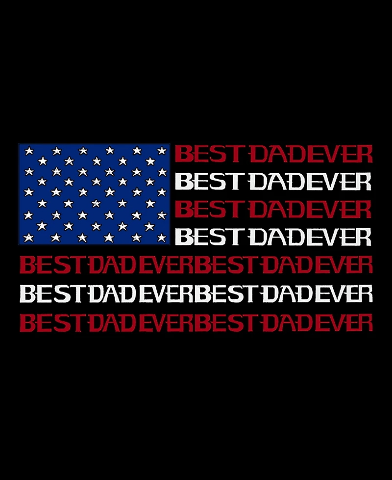 La Pop Art Men's Best Dad Ever American Flag Typography Graphic Tank Top