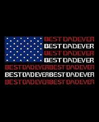 La Pop Art Men's Best Dad Ever American Flag Typography Graphic Tank Top