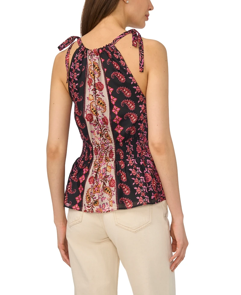 CeCe Women's Smocked Waist Halter Neck Top