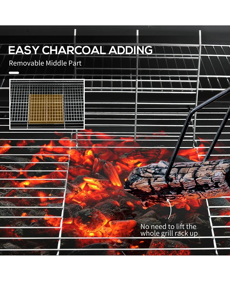 Outsunny Barrel Charcoal Bbq Grill, Wheeled Barbecue,