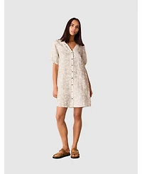 Whistles Women's Palm Print Linen Blend Mini Dress