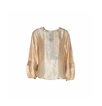 Pre-Owned Stella Mccartney Women's Silk Sequin Detail Balloon Sleeve Blouse