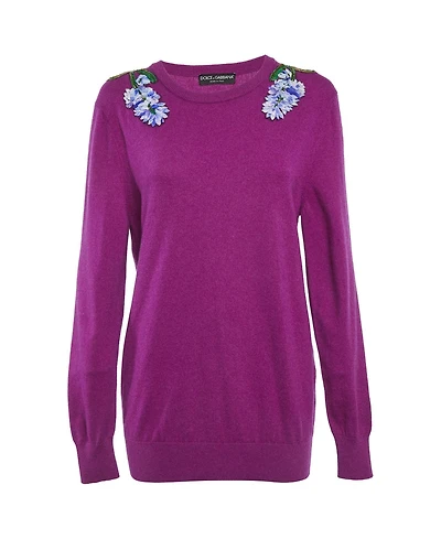 Pre-Owned Dolce & Gabbana Women's Floral Applique Sweater
