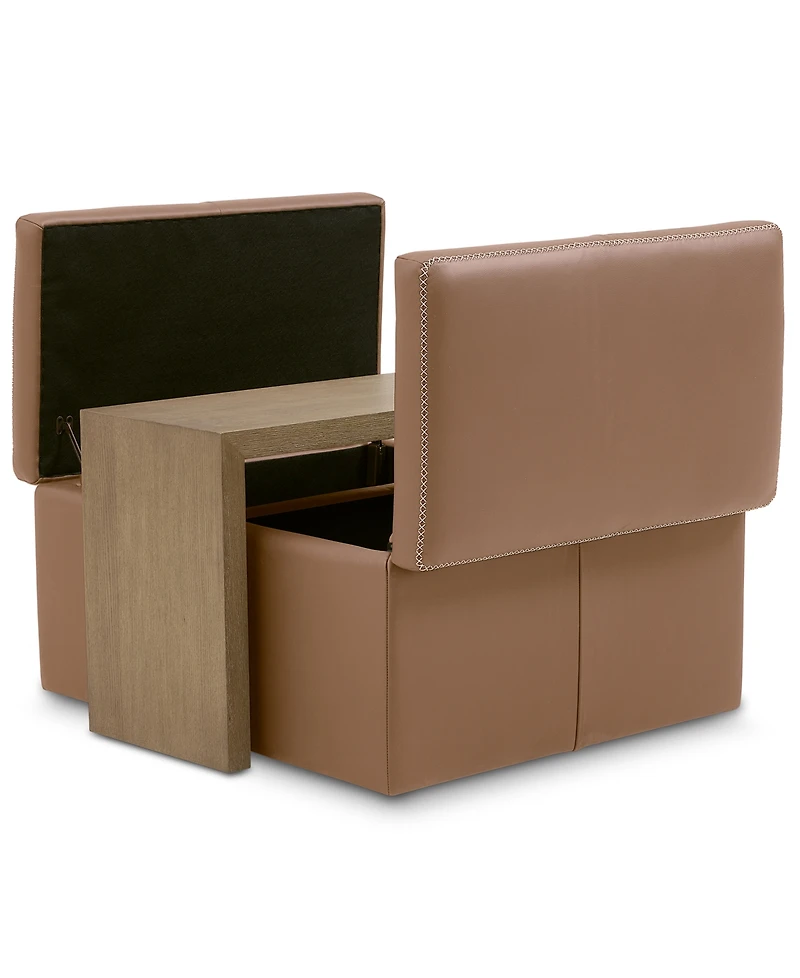 Holtman 35" Leather Square Storage Ottoman