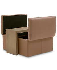 Holtman 35" Leather Square Storage Ottoman