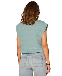 Democracy Petite Origami Cap-Sleeve Pull-On Top
