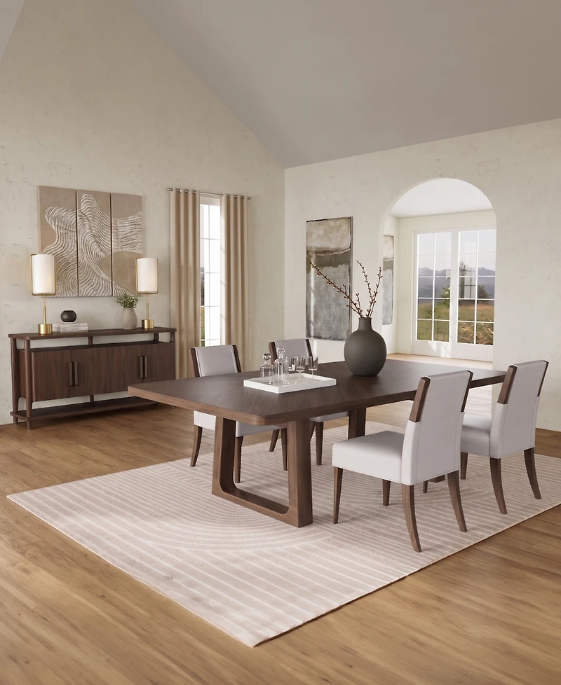Amelie Rectangular 5-Piece Wood Dining Set (Table & 4 Upholstered Side Chairs)
