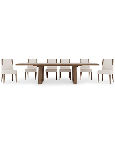 Amelie Rectangular 7-Piece Wood Dining Set (Table and 6 Upholstered Chairs)