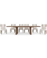 Amelie Rectangular 7-Piece Wood Dining Set (Table and 6 Upholstered Chairs)
